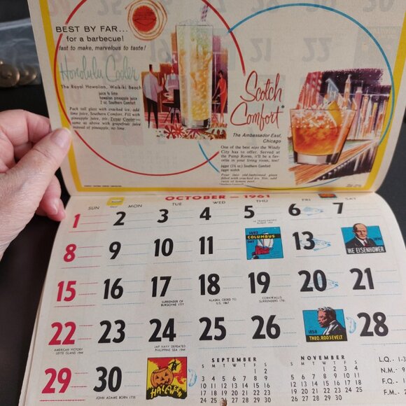 vintage 1961 bar calendar from WK Oriental Foods in Regina - Picture 13 of 16